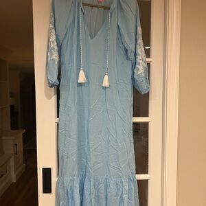 Lily Pulitzer Blue Dress with White Embroidery